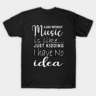 A Day Without Music Is Like Just Kidding I Have No Idea T-Shirt